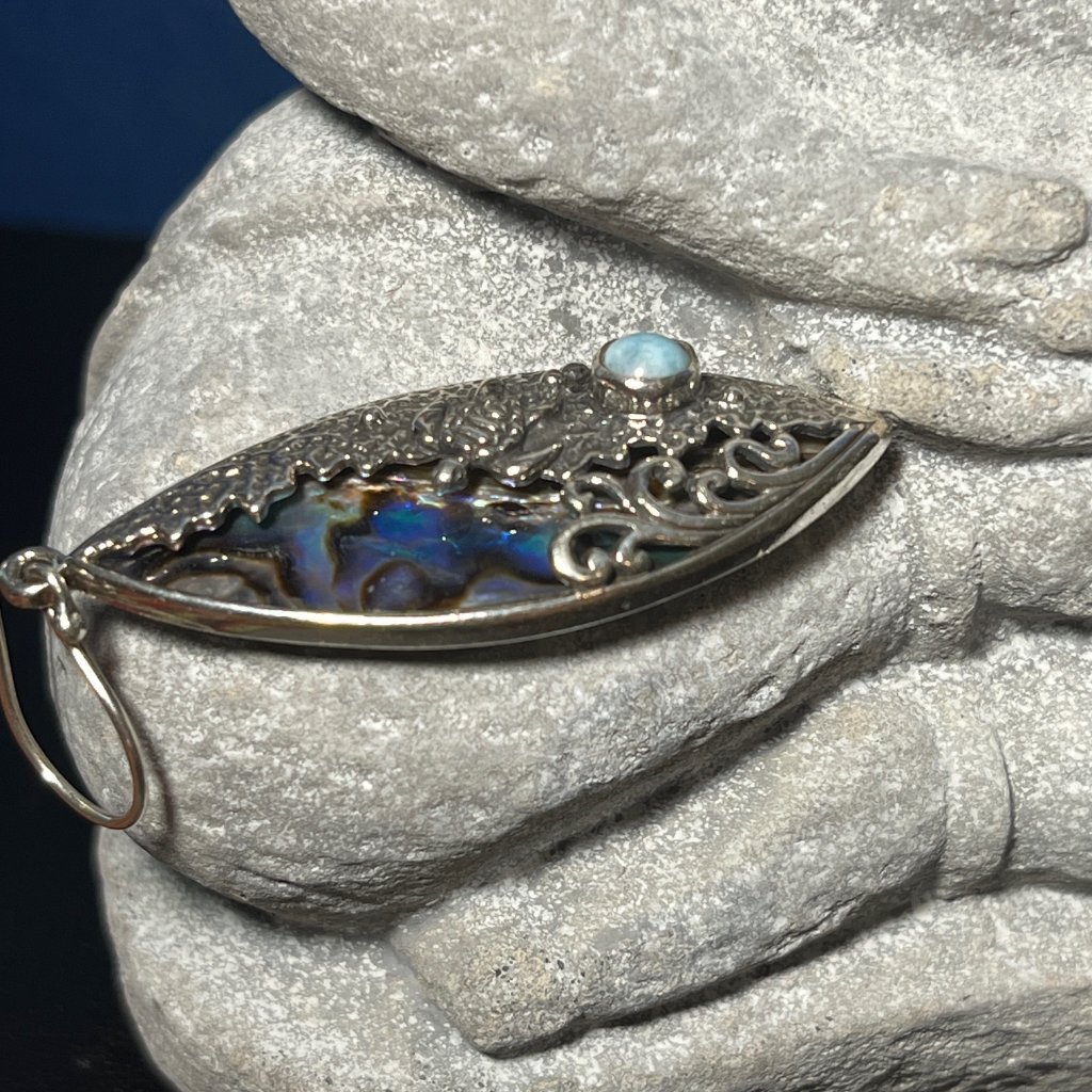 Bali Legacy Abalone Shell And Larimar Sea Turtle Earrings
